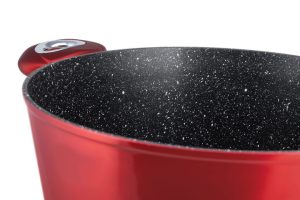 Aukštos klasės 6 dalių puodų rinkinys su nelimpančia granito danga iš ZILNER 8561 CHERRY RED-1
