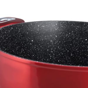 Aukštos klasės 6 dalių puodų rinkinys su nelimpančia granito danga iš ZILNER 8561 CHERRY RED-1