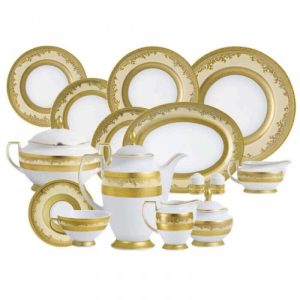 Royal Gold Cream Pietų Servizas 12 Asm., 43vnt. Zepter LP-3212-TA-CR