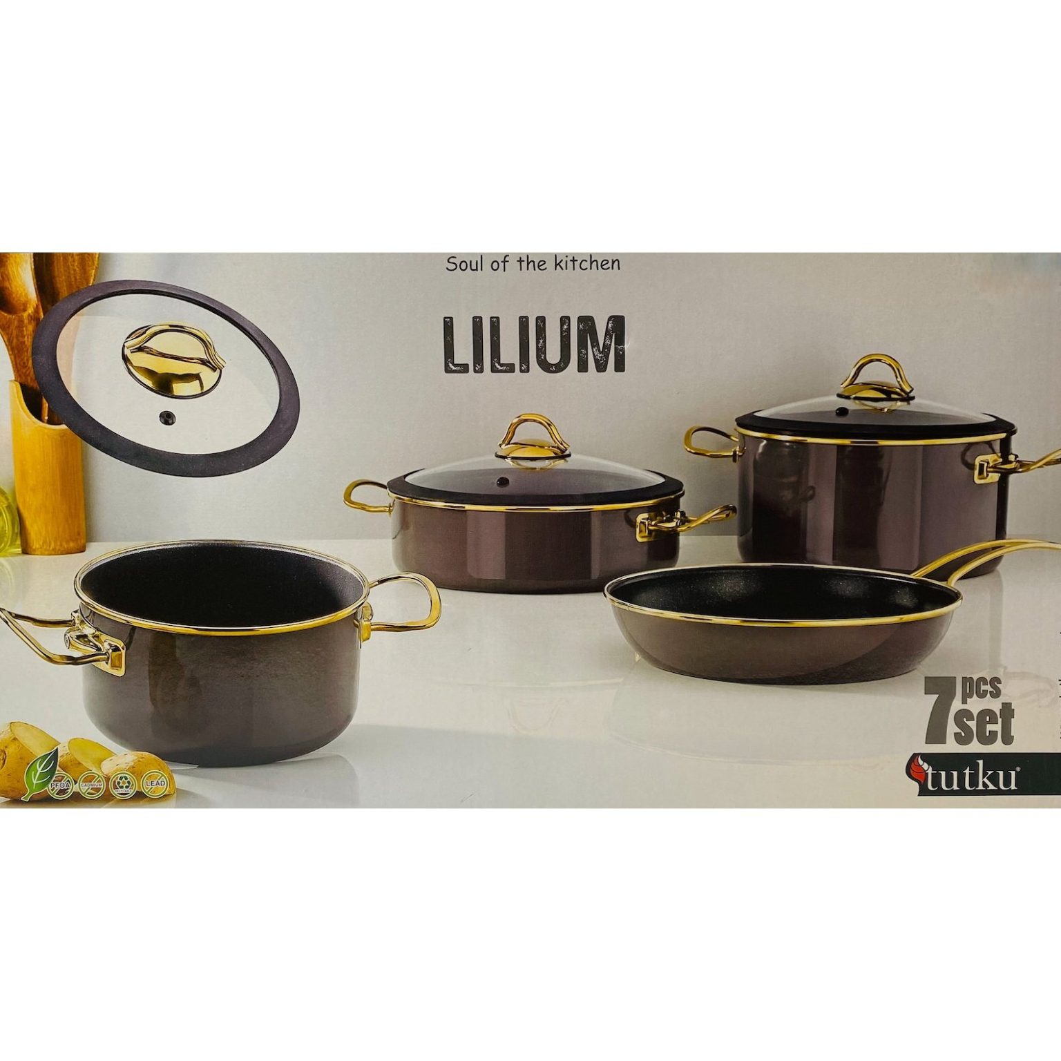 Emaljēta 7 daļu katlu komplekts Bonera - Image 1