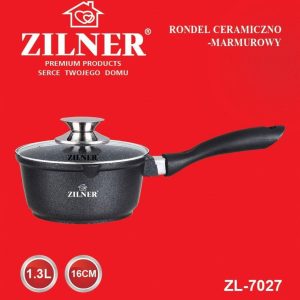 Marmurinis puodas 16cm / 1,3L su stikliniu dangčiu Zilner ZL-7027