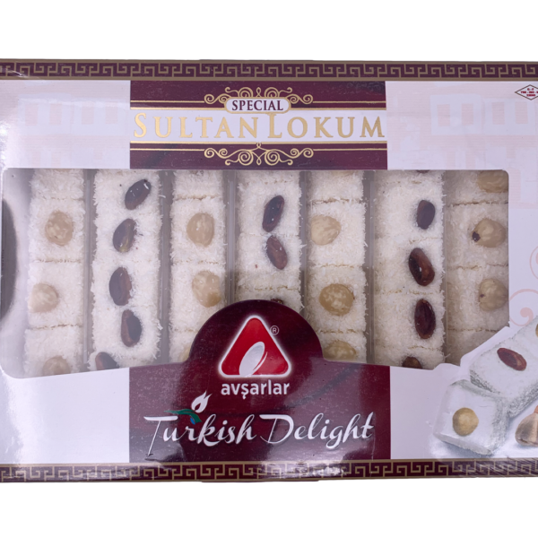 Lokums ar dažādiem riekstiem un kokosriekstu skaidiņām SULTAN AVSARLAR, 350 g