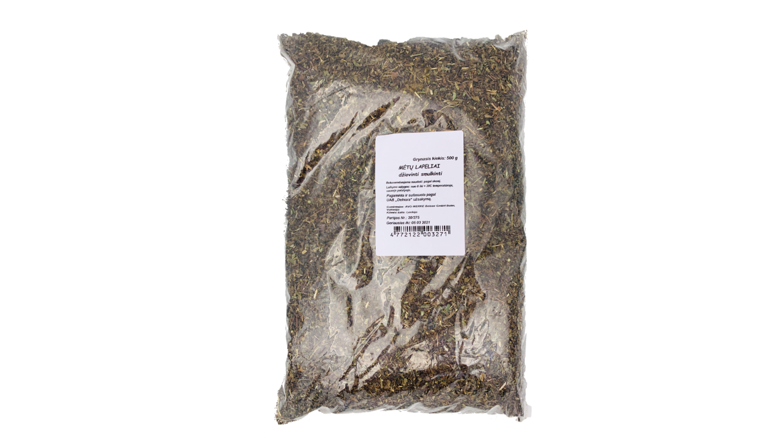Smalcinātas piparmētru lapas, 500 g - Image 1