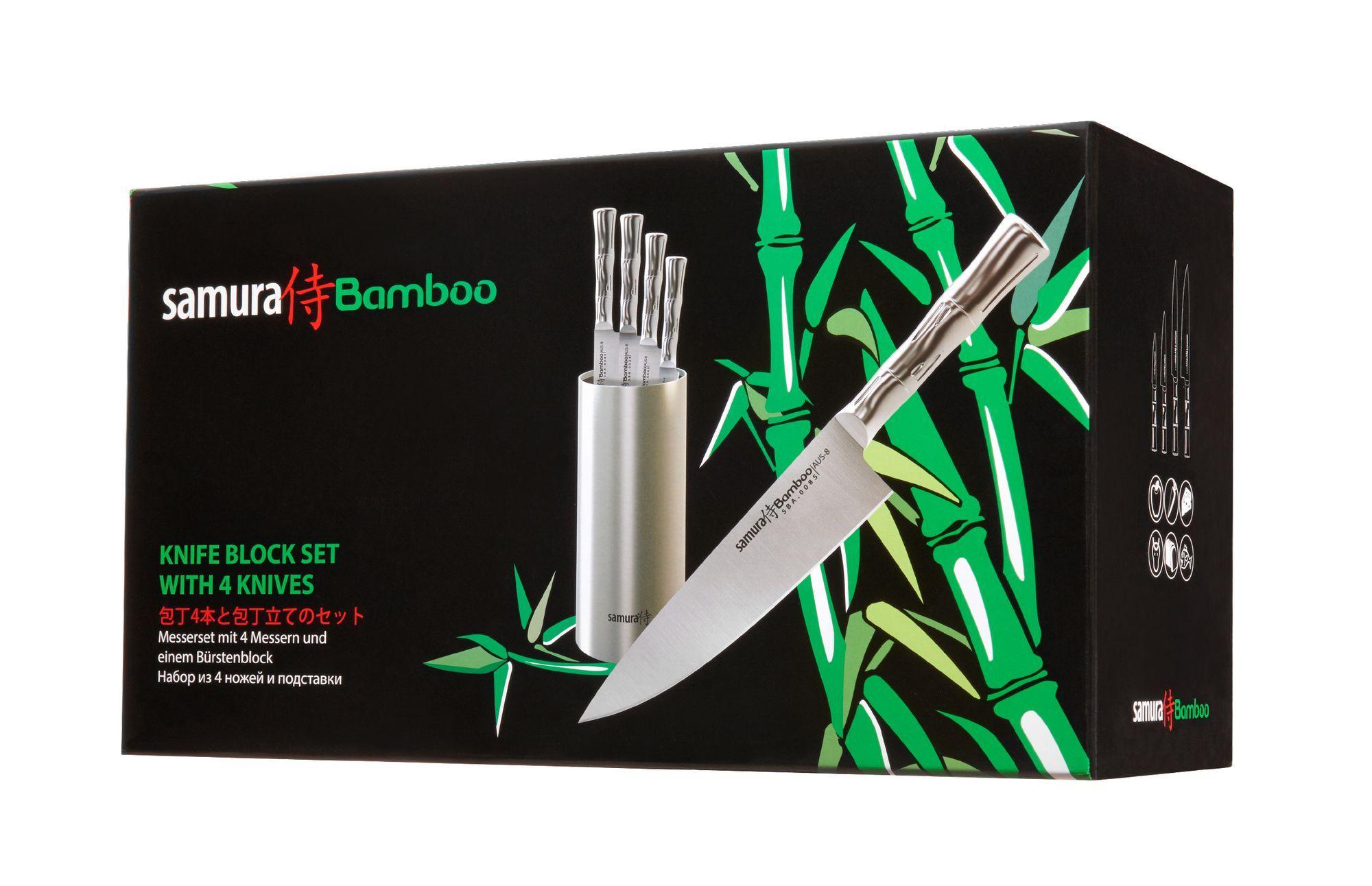 Komplektā 4 naži un statīvs Samura Bamboo SBA-05 - Image 3