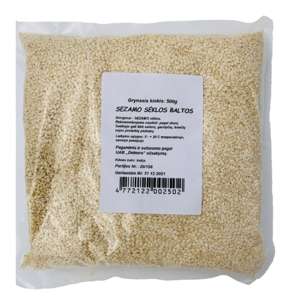 Baltās sezama sēklas, 500 g