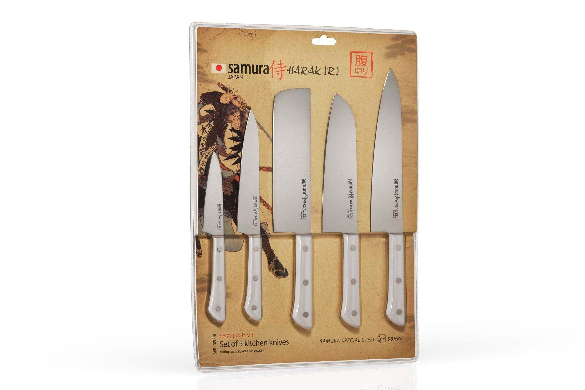 5 peilių rinkinys Samura Harakiri SHR-0250W-6