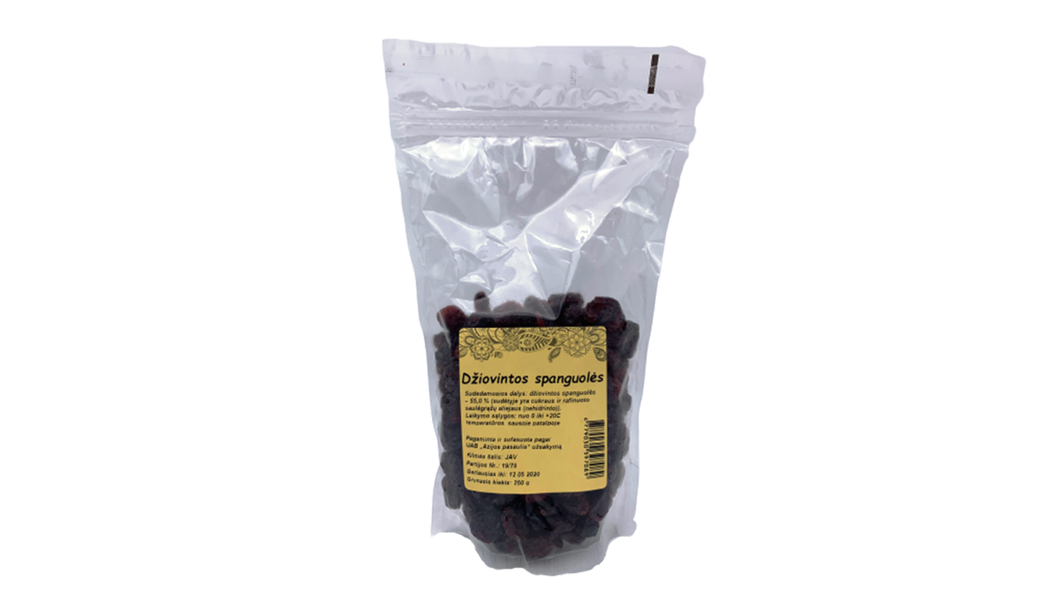 Dzērvenes kaltētas, 250 g - Image 1