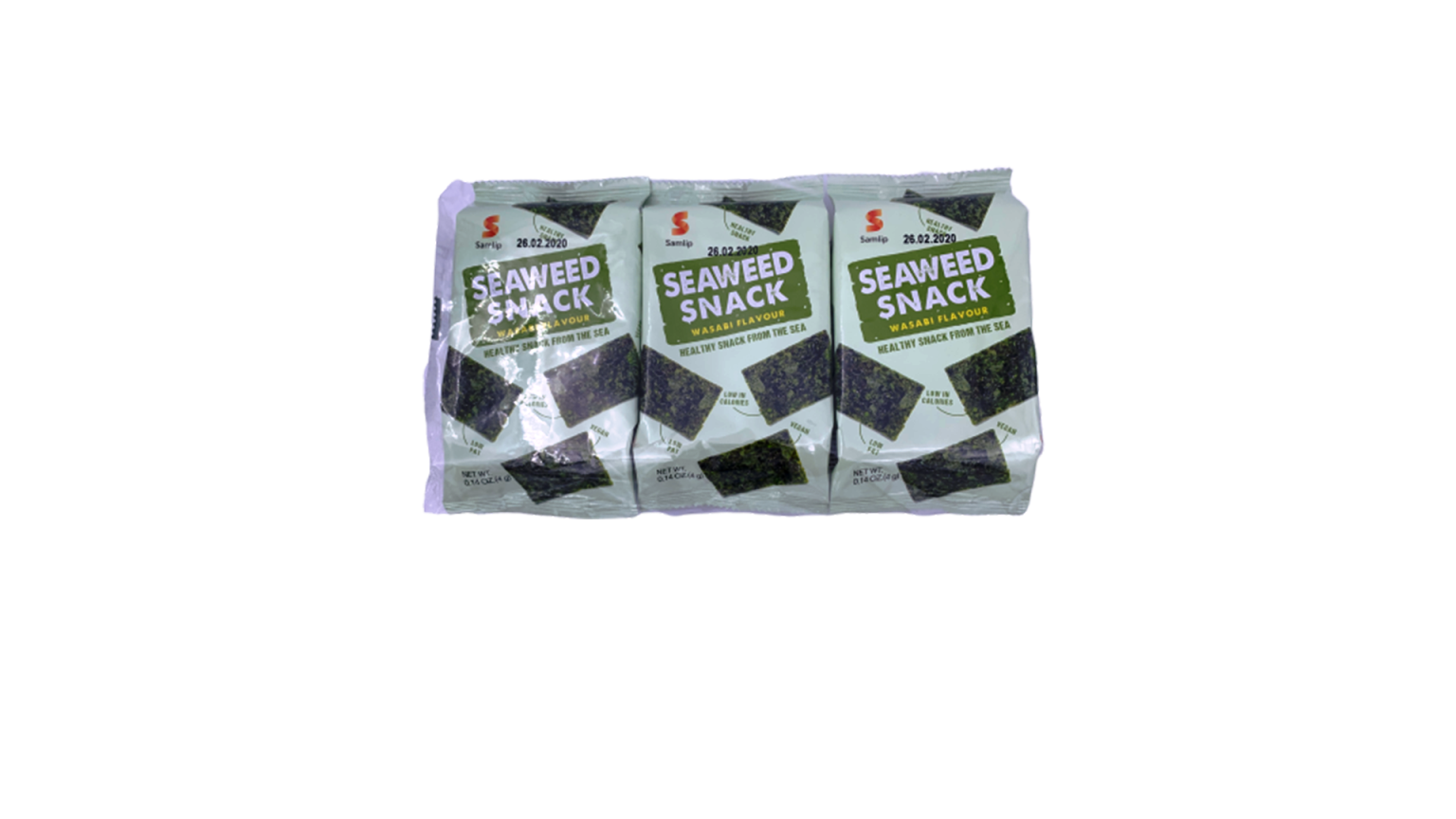 Jūras aļģu uzkoda (vasabi garša) SAMLIP, 12 g - Image 1