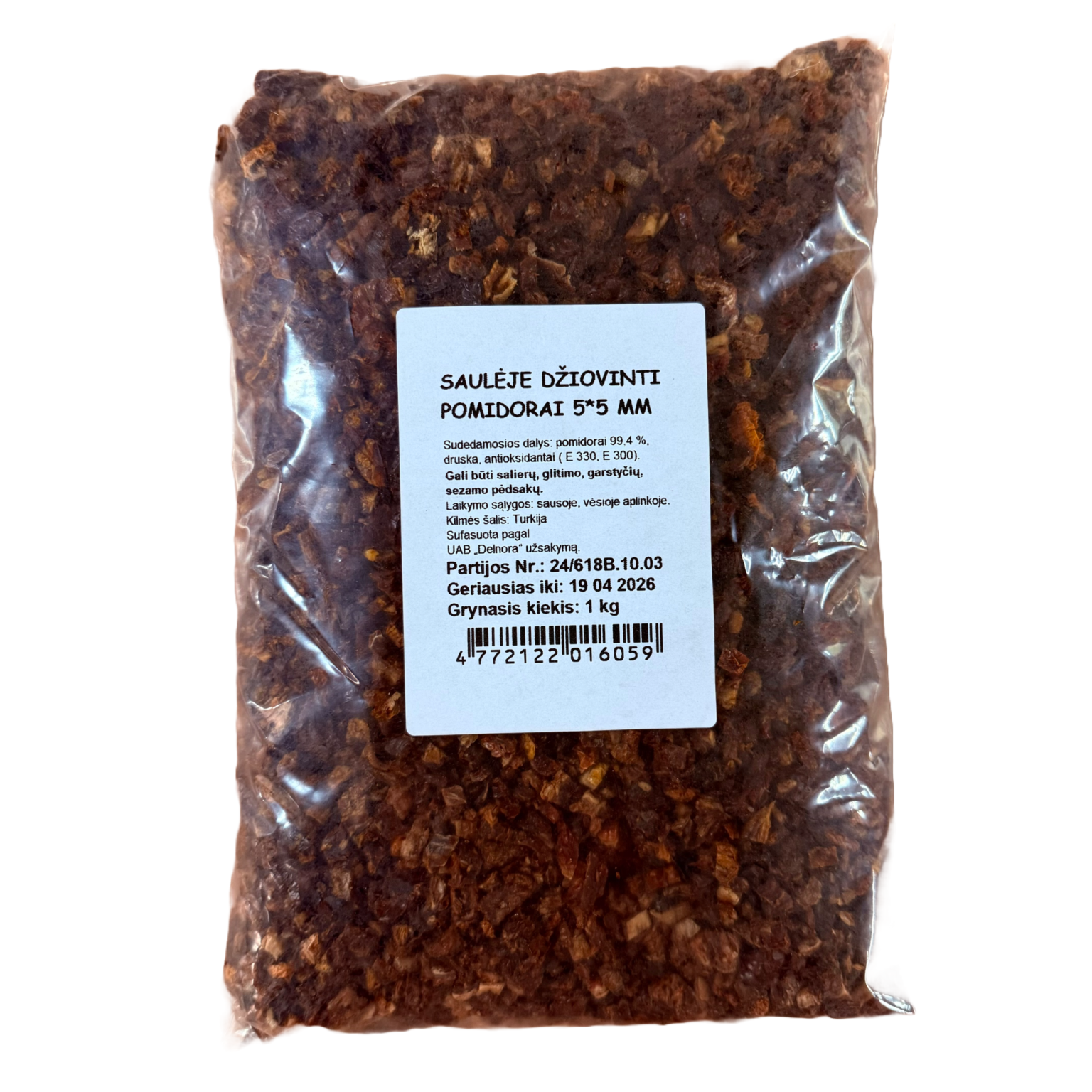 Saulē kaltēti tomāti 5*5 mm, 1kg - Image 1