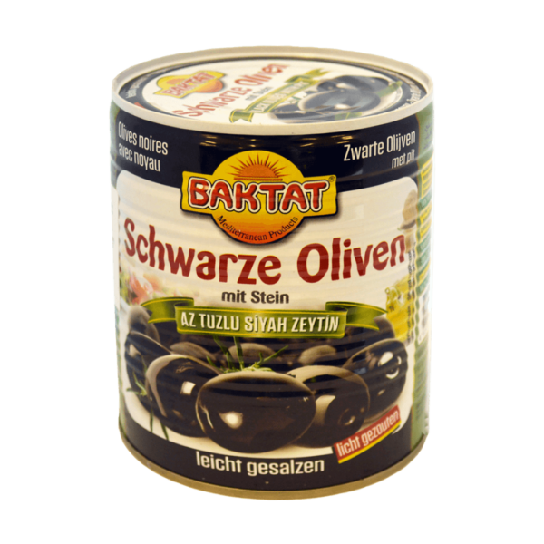 Juodās olīvas vāji sālītas ar kauliņu SUNTAT, 800 g