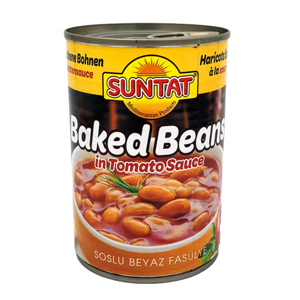 Konservētas baltās pupiņas tomātu mērcē SUNTAT, 400 g