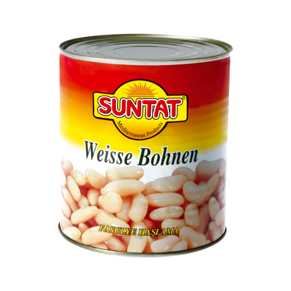 Konservētas vārītas baltās pupiņas SUNTAT, 800 g