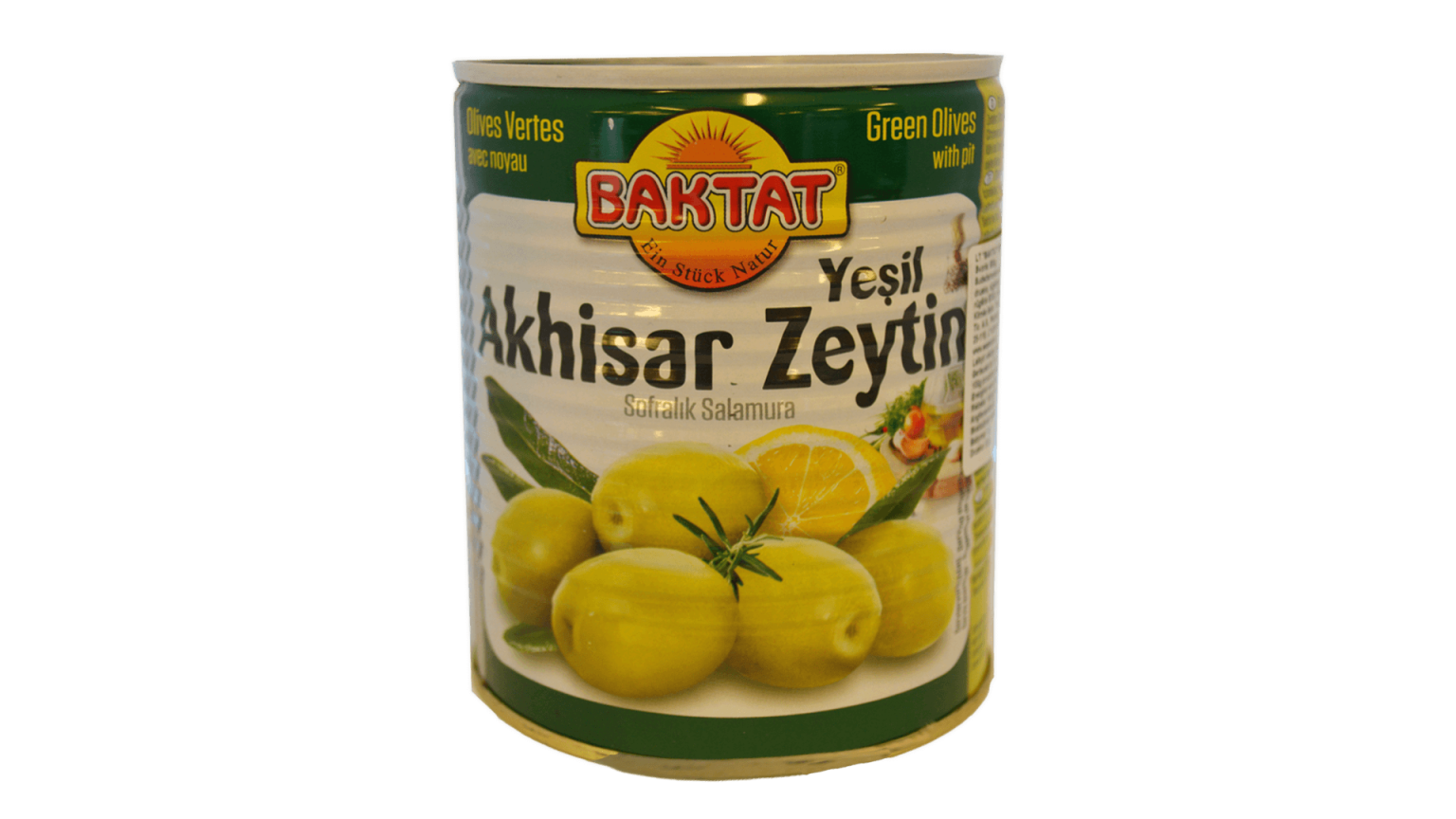 Zaļās olīvas ar kauliņiem SUNTAT, 800 g - Image 1