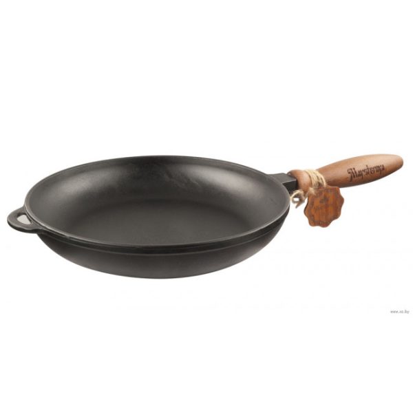 Ketaus keptuvė 24 cm su nuimama medine rankena | Patvari ir universali keptuvė