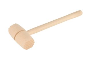 Medinis mėsos plaktukas – 28 cm, natūralus bukmedis