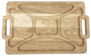 Ąžuolinis serviravimo padėklas užkandžiams (48 × 28 cm)