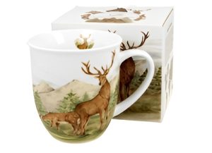 Keraminis puodelis „Animal World DEER“ (400 ml) – elegancija ir gamtos ramybė Jūsų rankose
