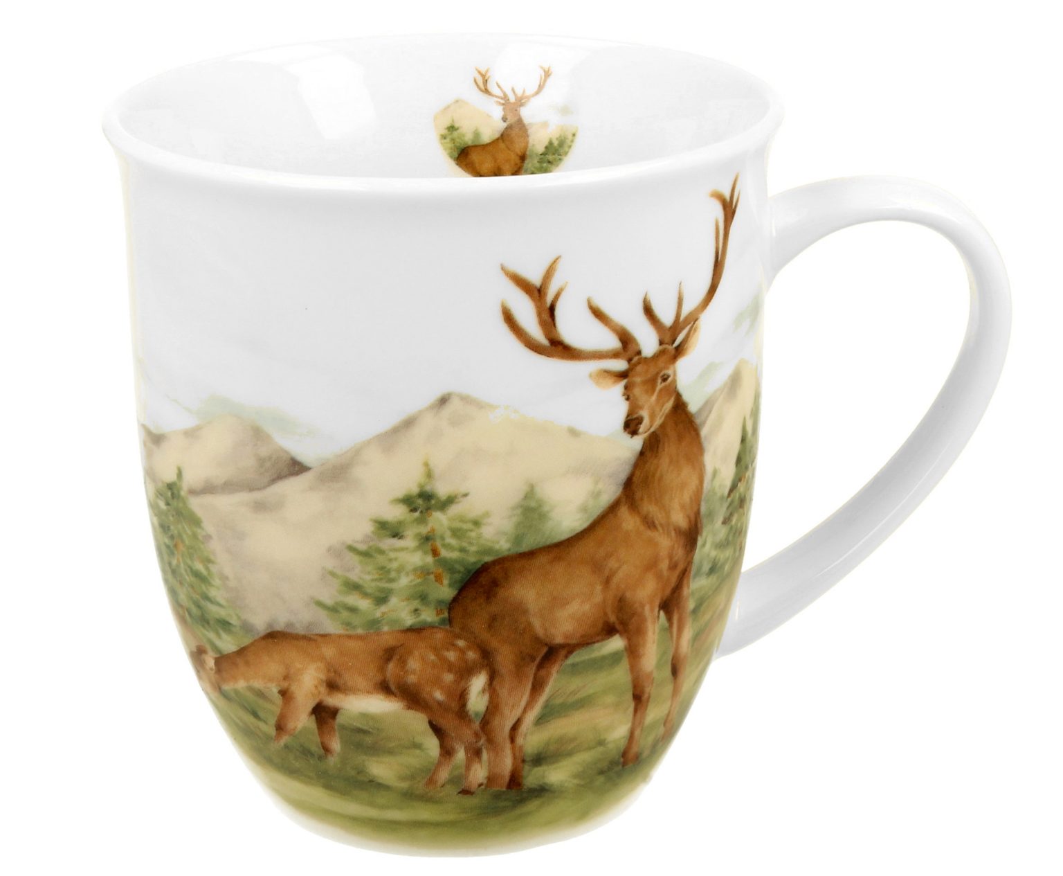 Keraminis puodelis „Animal World DEER“ (400 ml) – elegancija ir gamtos ramybė Jūsų rankose