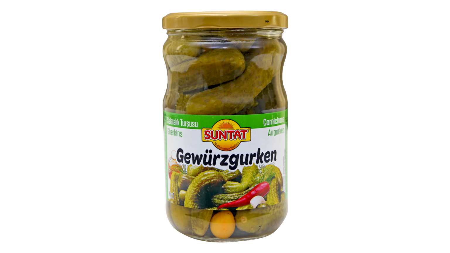 Marinēti saldskābie gurķi SUNTAT, 640 g - Image 1