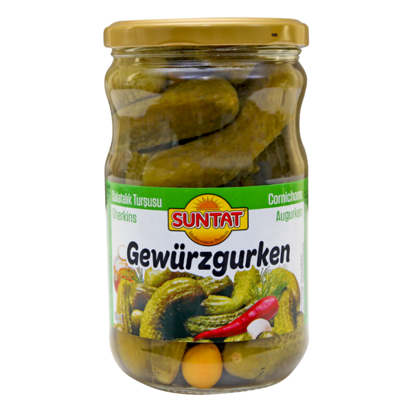 Marinēti saldskābie gurķi SUNTAT, 640 g
