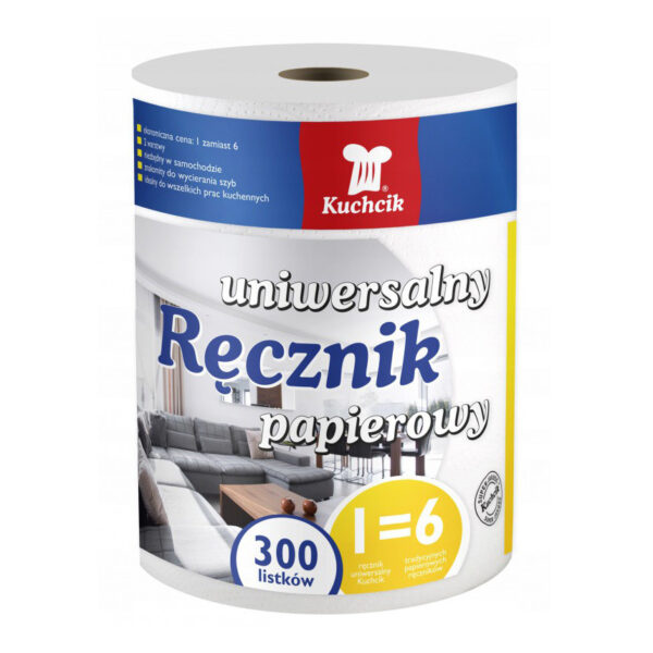 Papīra dvieļi KUCHCIK 300 loksnes, 2 kārtas, celuloze