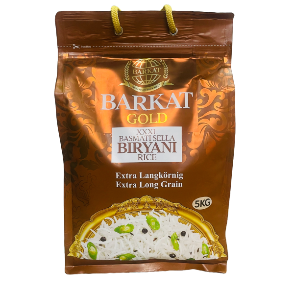 BASMATI rīsi BARKAT GOLD XXXL Sella 1121, 5 kg