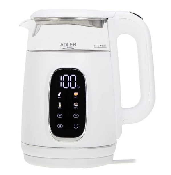 Adler Elektrinis virdulys AD 1305 | 1.7 L, Su temperatūros valdymu, Baltas