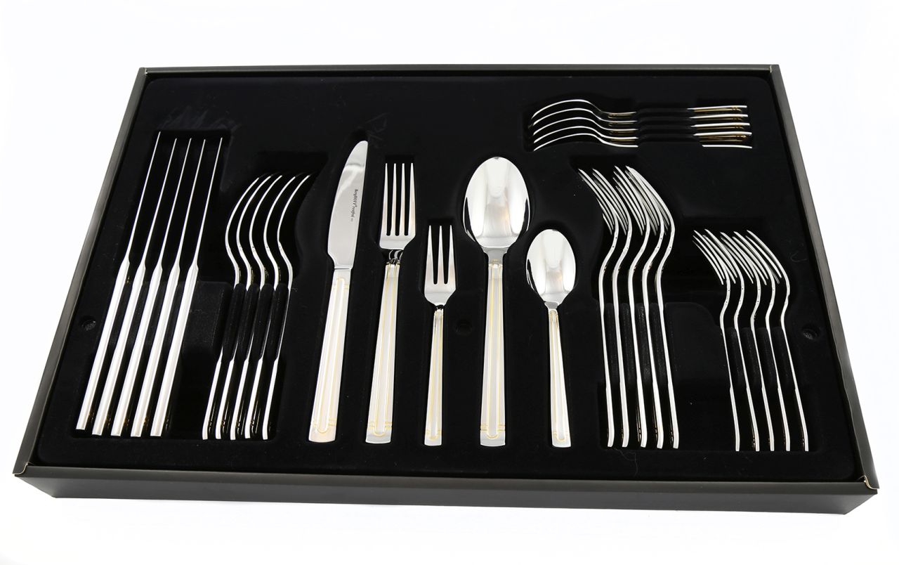 berghoff-1230502 BergHOFF 30 daļu galda piederumu komplekts Heritage | 6 personām, ar zelta dekoru - Image 1