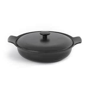 BergHOFF Čuguna panna RON 28 cm | Melna, Ar koka rokturi un vāku