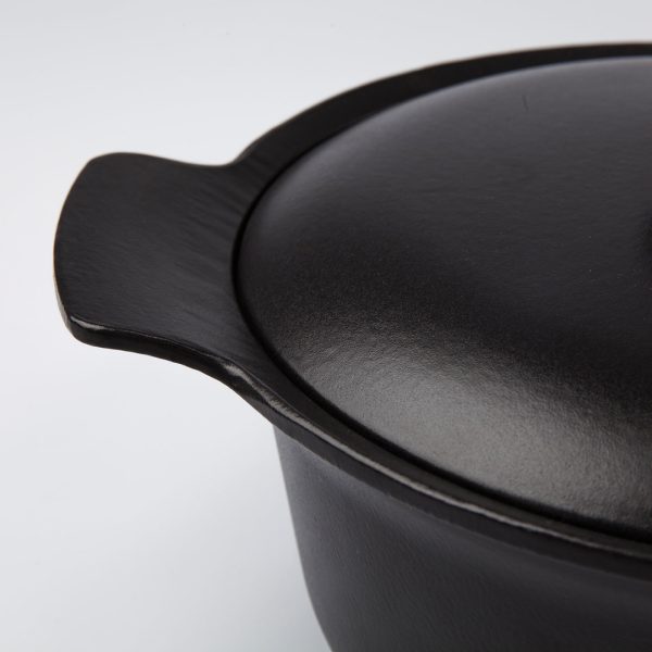 BergHOFF Ovāls čuguna katls RON 28 cm | 5 L, Melns, Ar koka rokturi