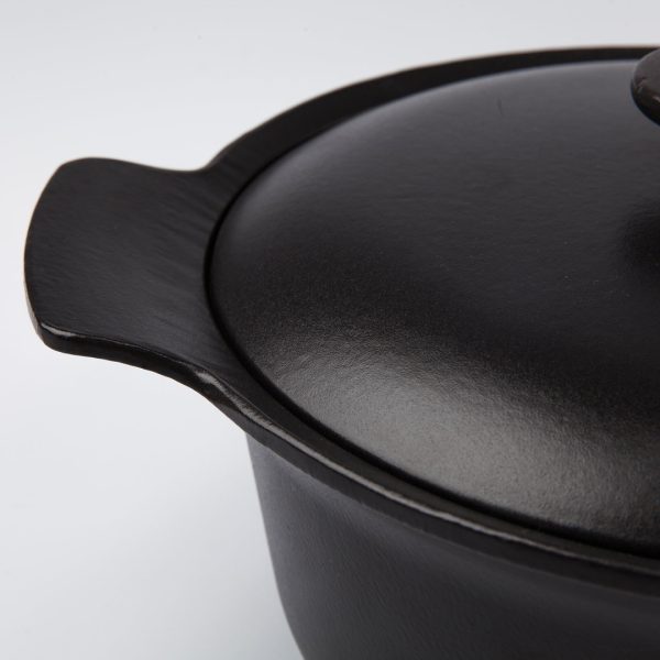 BergHOFF Čuguna katls RON 24 cm | 4.2 L, Melns, Ar koka rokturi