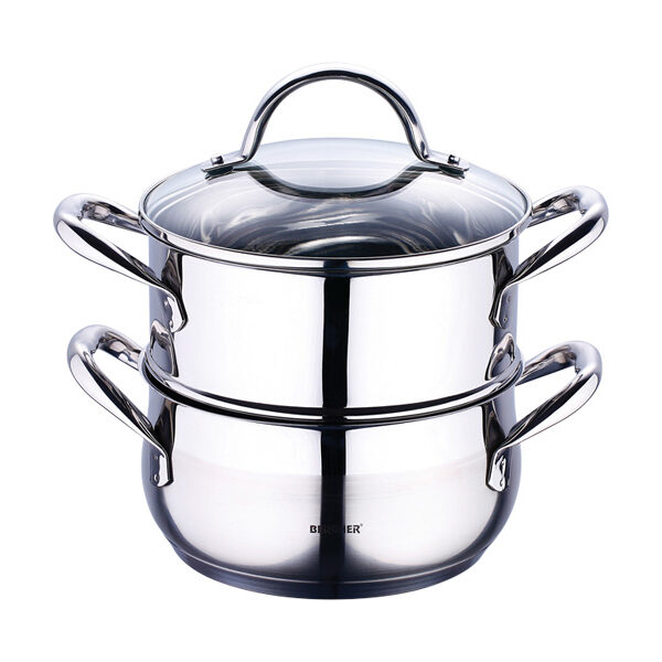 Bergner Tvaika katls GOURMET 18 cm | 3 daļas, Nerūsējošais tērauds