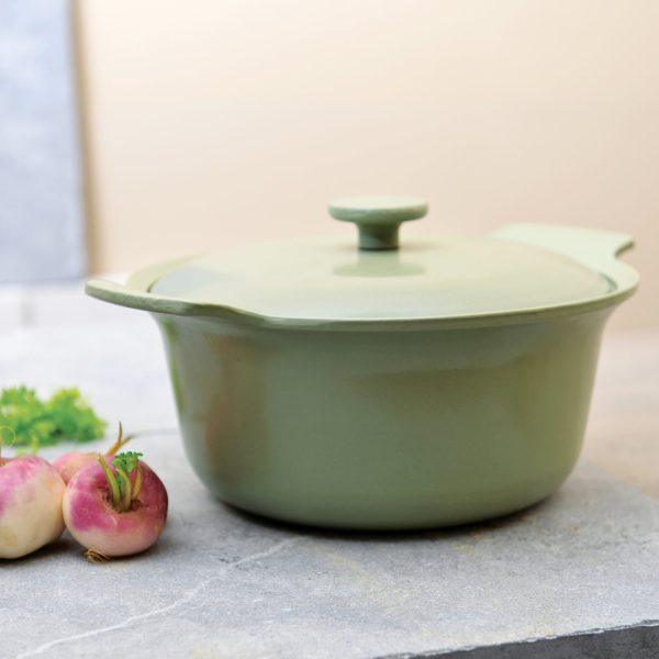 BergHOFF Čuguna katls RON 24 cm | 4,2 L, Melns, Ar koka rokturi