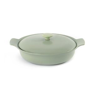 BergHOFF Čuguna panna RON 28 cm | Zaļa, Ar koka rokturi un vāku