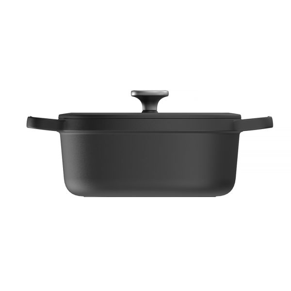 BergHOFF Ovāls čuguna katls Graphite | 4.8 L, Emaljēts, Ar mitrināšanas sistēmu