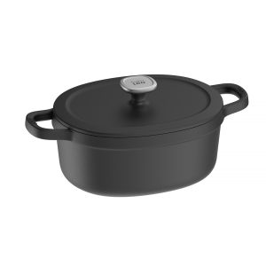BergHOFF Ovāls čuguna katls Graphite | 4.8 L, Emaljēts, Ar mitrināšanas sistēmu