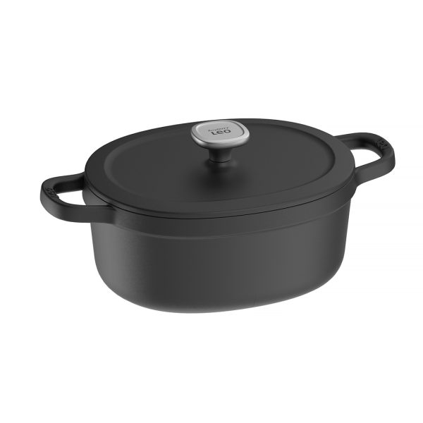 BergHOFF Ovāls čuguna katls Graphite | 4.8 L, Emaljēts, Ar mitrināšanas sistēmu
