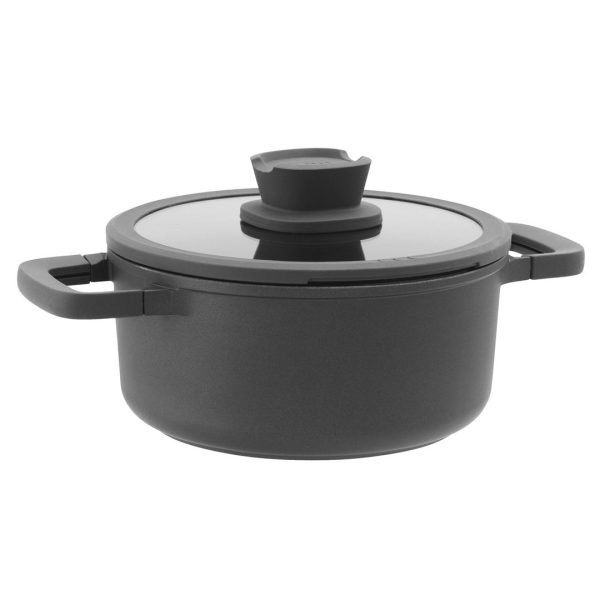 BergHOFF Katls LEO-STONE 20 cm | 2.7 L, Liets alumīnijs, Ar silikona rokturiem