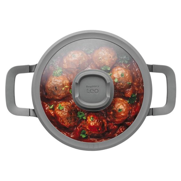 BergHOFF Katls LEO-STONE 20 cm | 2.7 L, Liets alumīnijs, Ar silikona rokturiem