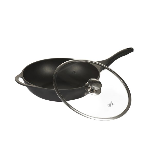 Wok panna RICHMOND ar stikla vāku 32cm
