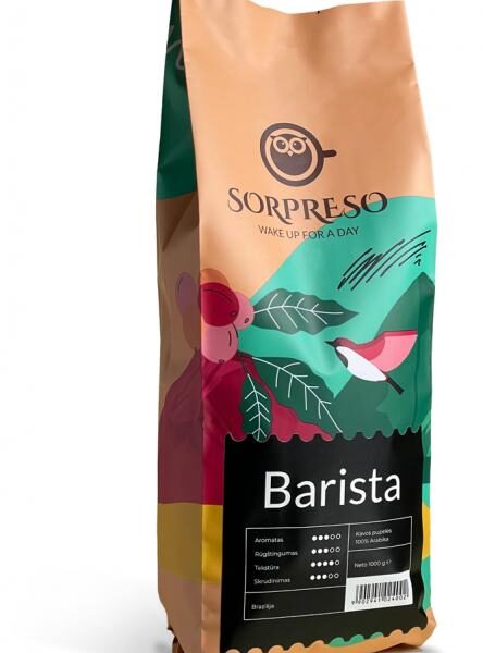 SORPRESO BARISTA Kafijas pupiņas | 1 kg, 100% Arabica no Brazīlijas