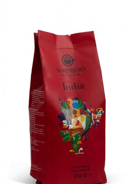 SORPRESO INDIA PLANTATION AA Kafijas pupiņas | 250 g, 100% Arabica
