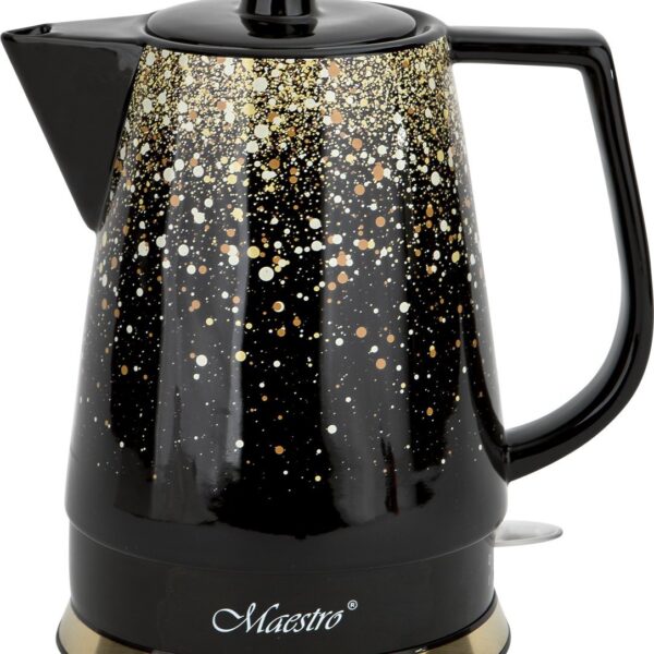 Maestro Keraminis elektrinis virdulys | 1.5 L, 1500 W, Juodos ir aukso spalvų
