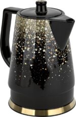 Maestro Keramikas elektriskā tējkanna | 1,5 L, 1500 W, Melnā un zelta krāsā - Image 2