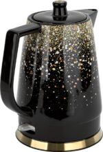 Maestro Keramikas elektriskā tējkanna | 1,5 L, 1500 W, Melnā un zelta krāsā - Image 3