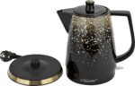 Maestro Keramikas elektriskā tējkanna | 1,5 L, 1500 W, Melnā un zelta krāsā - Image 4