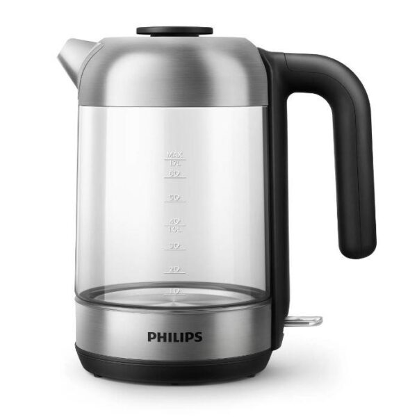 PHILIPS Tējkanna HD9339/80 | 1,7 L, 2200 W, Stikla korpuss, Melna/Sudraba