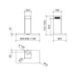 A klases tvaika nosūcējs Baraldi Dea Wall | 90 cm, nerūsējošais tērauds, itāļu dizains - Image 2