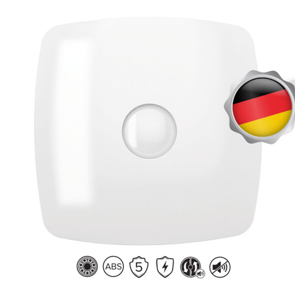 Vlano ENSO 125 Vannas istabas ventilators (Vienkārša komplektācija) ⌀125 mm | Īpaši kluss (33 dB), 180 m³/h