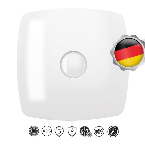 Vlano ENSO 125 T Vannas istabas ventilators ar taimeri, ⌀125 mm | Īpaši kluss, gultņi